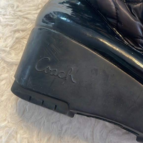 Coach Black Cantina Wedge Winter Boots 10B - Picture 2 of 8